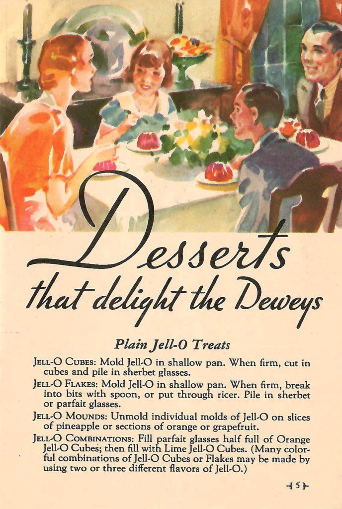 Desserts that delight. Recipes in a Jell-O booklet published in 1933.