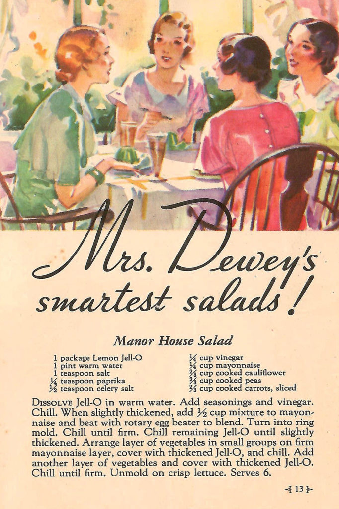 Smart salads. Recipes in a Jell-O booklet published in 1933.