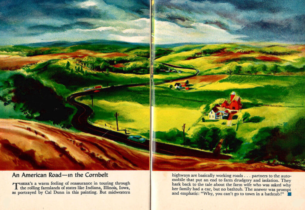 The Corn-Belt. A Mural in a 1953 issue of Ford Times Magazine.