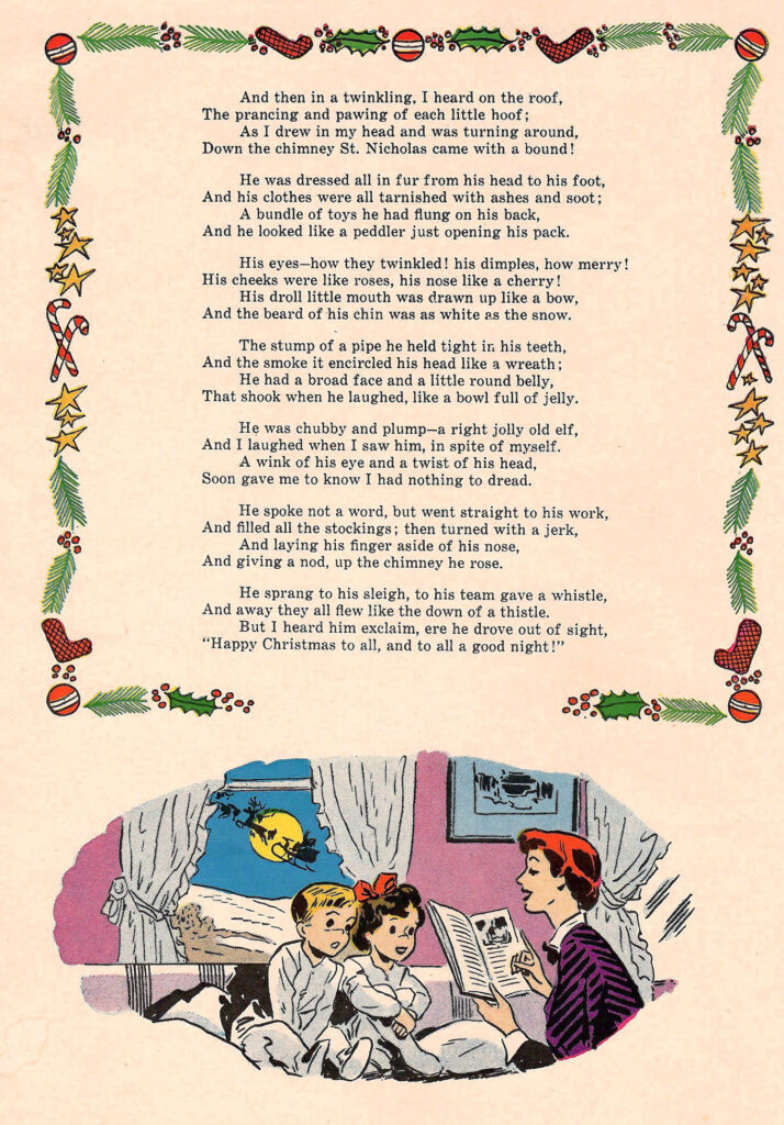 The Night Before Christmas. Poem in a comic book published by City Service Petroleum company in 1954.
