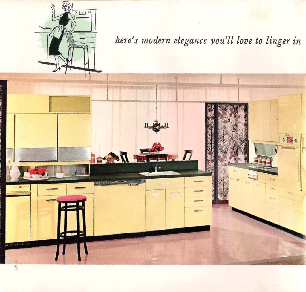 Modern Elegance. Concept art of a 1950s GE kitchen laundry.