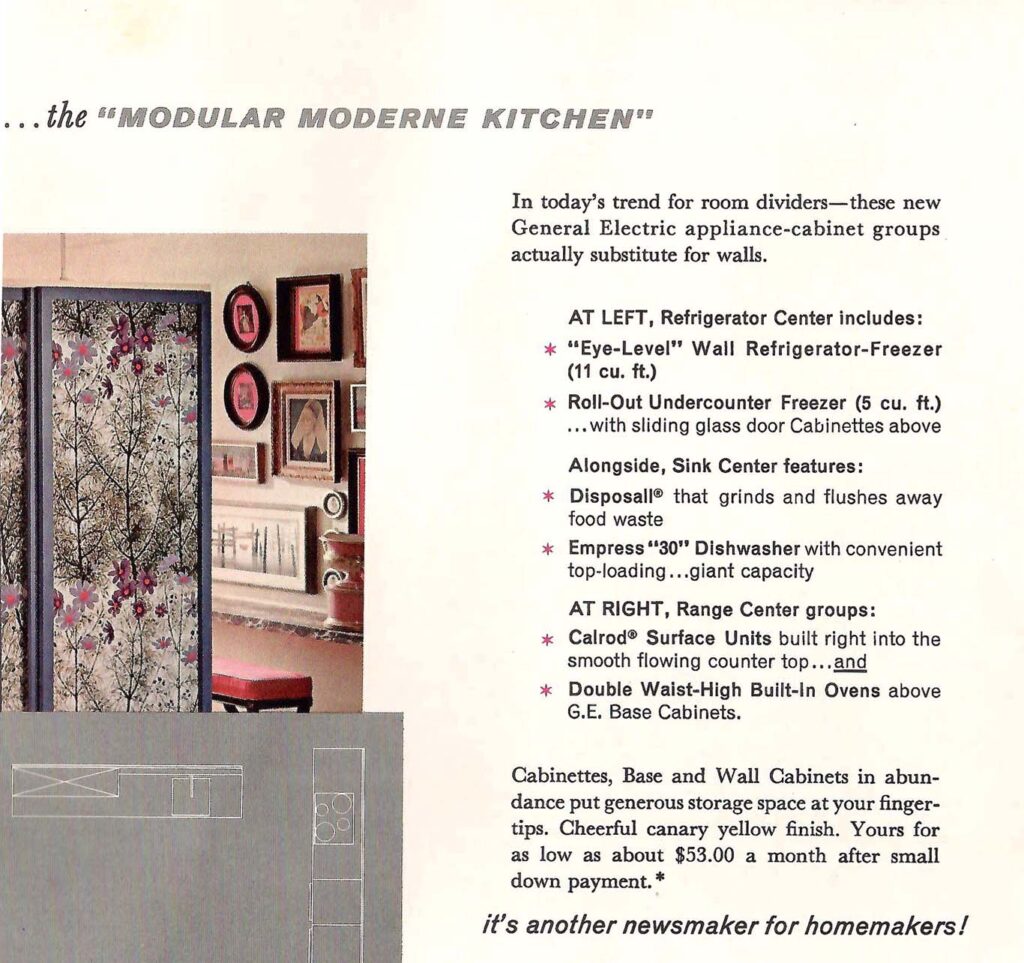Modular Moderne Kitchen. Concept art of a 1950s GE kitchen laundry.